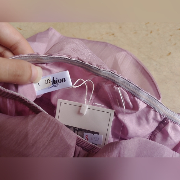 Elegant Off Shoulder Lavender Strapless Chiffon Bow Ruffle Tulle Dress - Picture 16 of 17